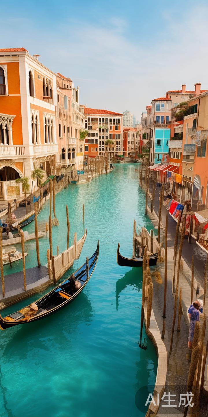 威尼斯位于澳门氹仔岛，是一座以“威尼斯”为主题，集